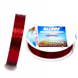 Металлизированная нить ALLURE 100 красный 100м Spark Beads